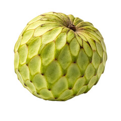 Fototapeta premium Green Cherimoya Fruit Isolated on Black Background