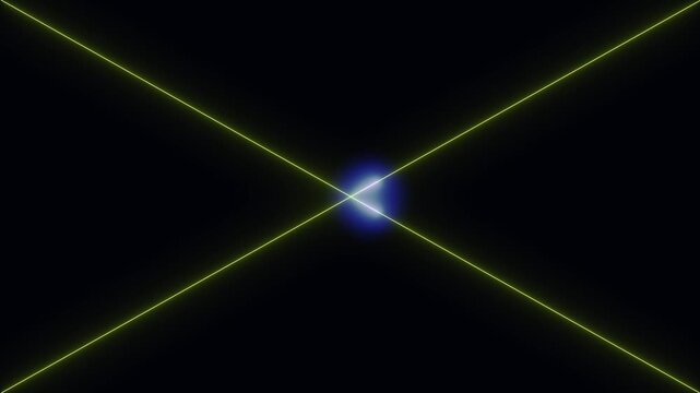 Abstract neon laser lines and glowing orbs on a dark background for futuristic visuals