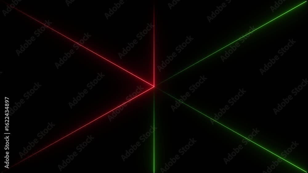 Poster dynamic abstract background featuring intersecting red and green laser beams on black