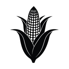 silhouette vector of a corn on white background