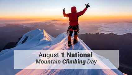 Celebration of national mountain climbing day on august 1