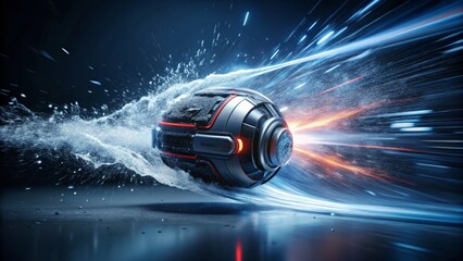 Futuristic Sphere with Energy Stream