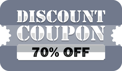 70% Off Coupon – Sleek Grey Deal Tag