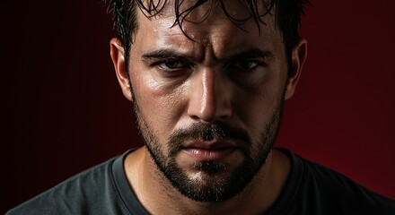 Dark Portrait: Anger, Sweat, and Shadow