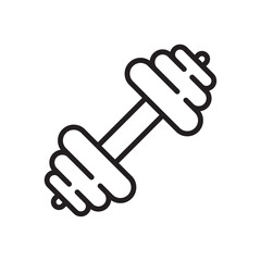 Dumbbell line icon. Sport, gym and fitness equipment symbol. Vector illustration. Flat design. Editable stroke. Isolated on a white background.