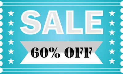 Bold Blue Sale Banner – 60% Off Special Offer