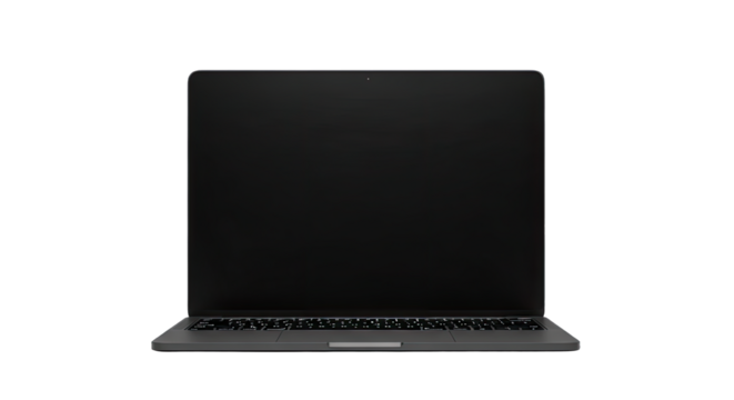 Empty laptop screen on a clean workspace background - Powered by Adobe