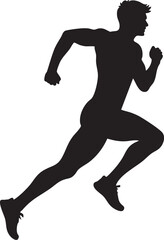 A man is running in the air