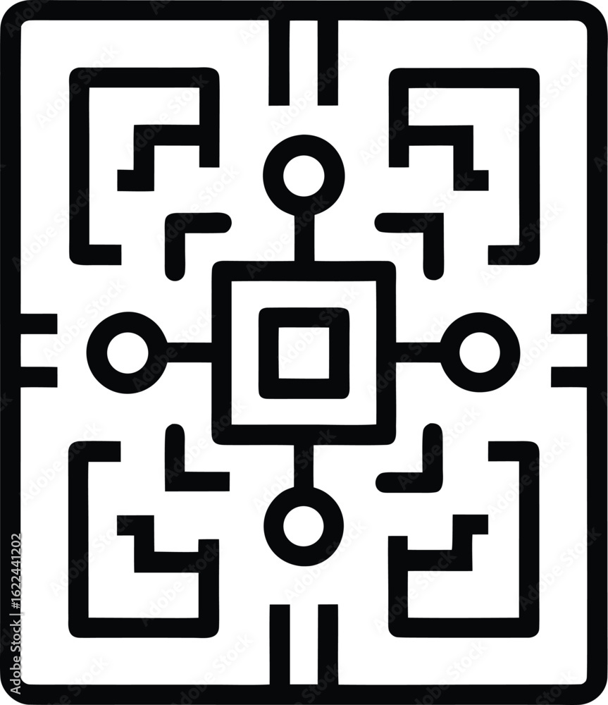 Poster geometric abstract square maze pattern isolated on transparent background