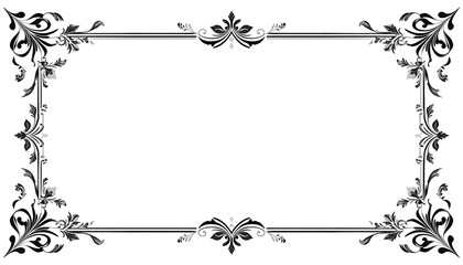 Fototapeta premium Elegant Vintage Decorative Border with Floral Swirls.