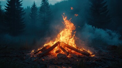 Campfire Elements and Smoke - Subtle campfire flames or larger fires engulfing structures, adding a touch of warmth or destruction to scenes. 