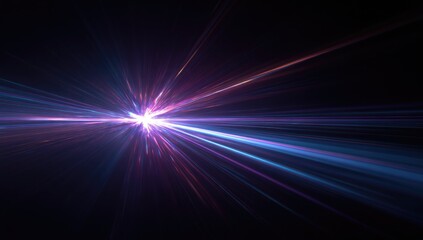 Radiant burst of light rays, vibrant colors explode