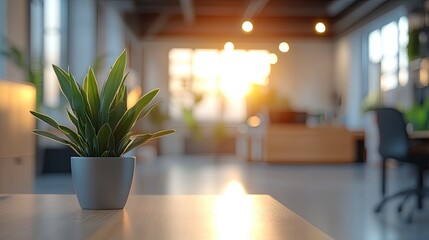 Bright Office Space with Blurred Background During Video Call