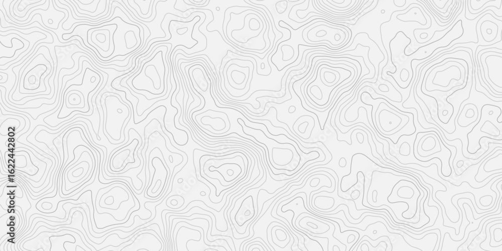 Poster modern seamless style black linetopographic map contours curve line hand-drawn vector pattern wave t