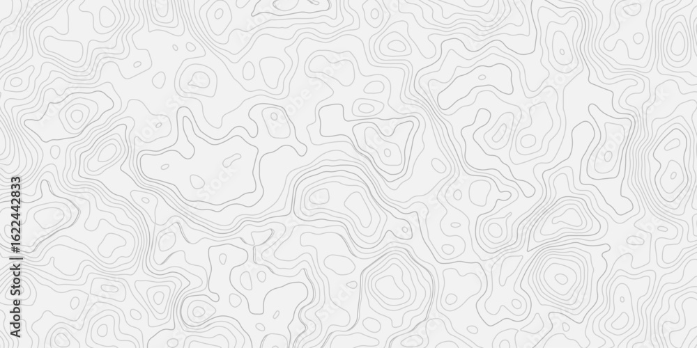 Poster modern seamless style black linetopographic map contours curve line hand-drawn vector pattern wave t