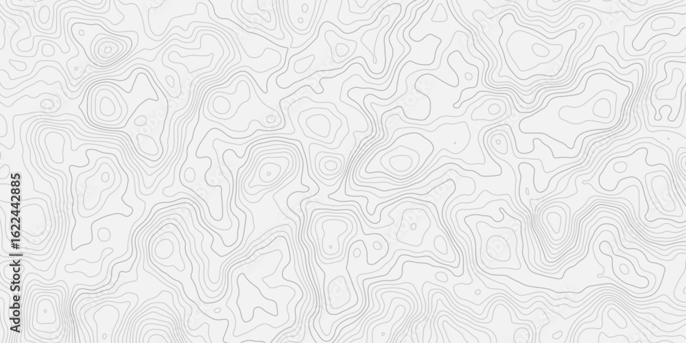 Poster modern seamless style black linetopographic map contours curve line hand-drawn vector pattern wave t