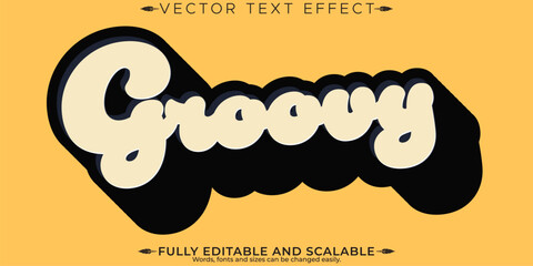 Retro sticker text effect, editable 70s and 80s text style