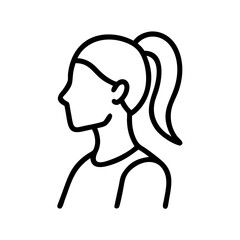 silhouette of a woman with long hair