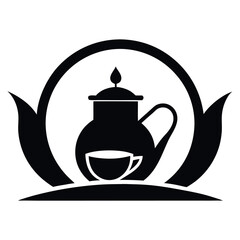  Tea house logo vector illustration.