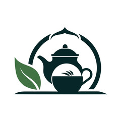  Tea house logo vector illustration.