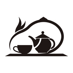  Tea house logo vector illustration.