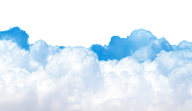 Cloudscape, soft light blue, puffy white clouds