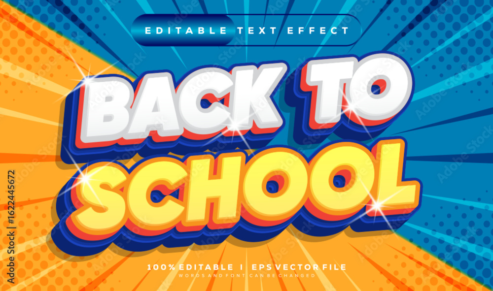 Poster back to school vector text effect with modern style design