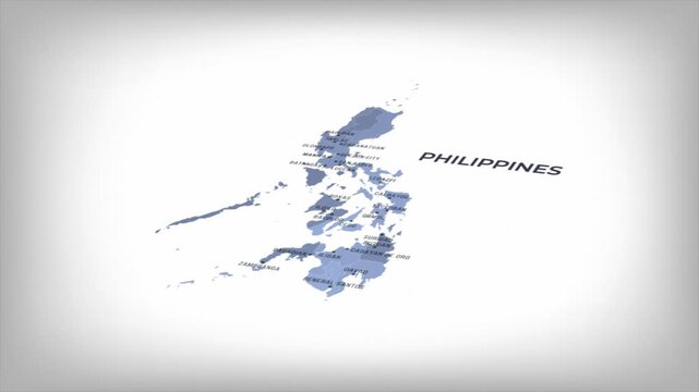 Animated Map of PHILIPPINES with states Borders and Major Cities Positions