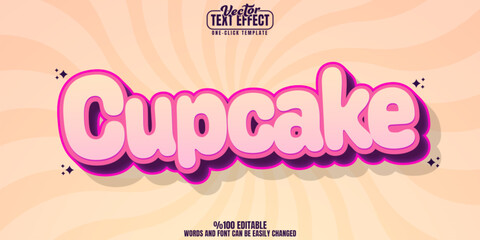 Cupcake editable text effect, customizable lollipop and sweet 3d font style