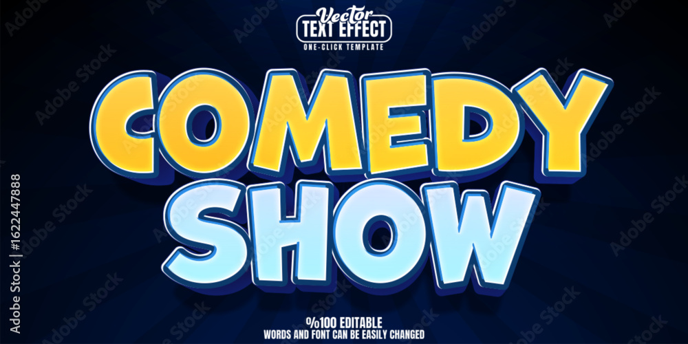 Aufkleber cartoon editable text effect, customizable comedy and show 3d font style