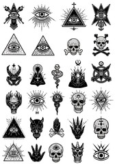 Fototapeta premium Dark Alchemy: Intricate Black & White Tattoo Designs