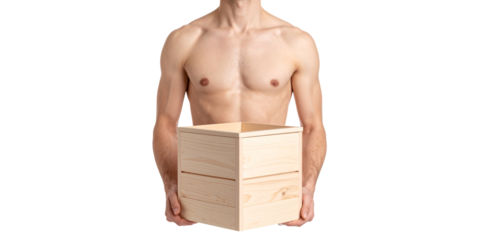 Muscular shirtless man with a book