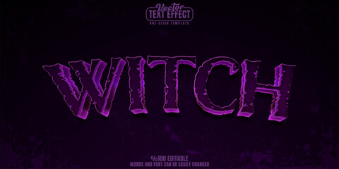 Witch editable text effect, customizable magic and halloween 3d font style