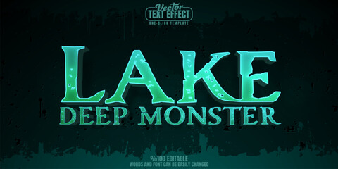 Monster editable text effect, customizable horror and lake 3d font style