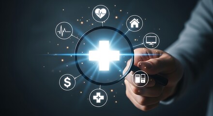 Digital health network connecting various life services and icons
