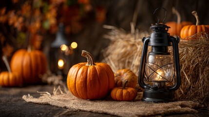 pumpkin with lanterns