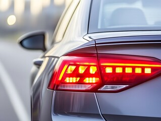 Luxury Car Rear Light Detail Closeup Shot