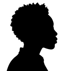 Clean Silhouette Illustration of a Young Black Woman Profile Portrait © esa