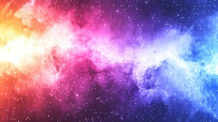 Fototapeta premium Vibrant watercolor galaxy art exploring the cosmic environment with a glowing standard