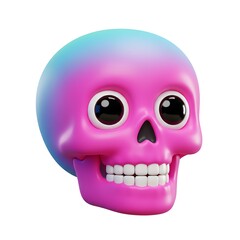 Pink Pastel Skull: 3D Render, Playful Texture