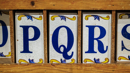 Artistic Ceramic Alphabet Tiles – Letters P, Q, R