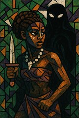 Woman of Power with Painted Symbols