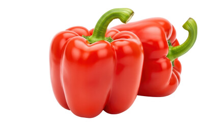 Isolated two red bell peppers