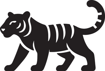 Fototapeta premium Majestic royal bengal tiger silhouette isolated on transparent background