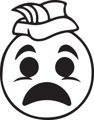 Vintage Cartoon Character Faces Collection – Retro Comic Style Expressions from 1920s–60s in Black and White Vector