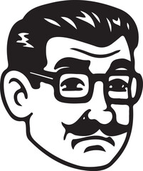 Vintage Cartoon Character Faces Collection – Retro Comic Style Expressions from 1920s–60s in Black and White Vector