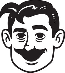 Vintage Cartoon Character Faces Collection – Retro Comic Style Expressions from 1920s–60s in Black and White Vector