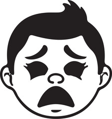 Vintage Cartoon Character Faces Collection – Retro Comic Style Expressions from 1920s–60s in Black and White Vector