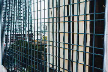 Obraz premium Abstract modern glass window facade office building