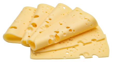 Isolated Emmental Cheese Slices